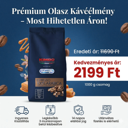 De'Longhi Kimbo Arabica, szemes, 1000 g